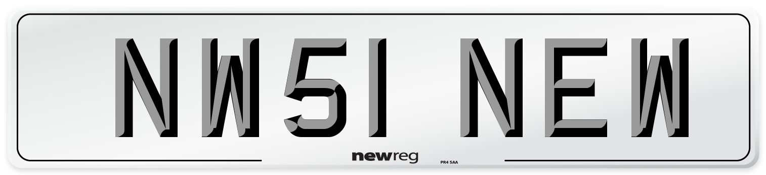 NW51 NEW Number Plate from New Reg
